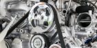 Closeup of car engine parts